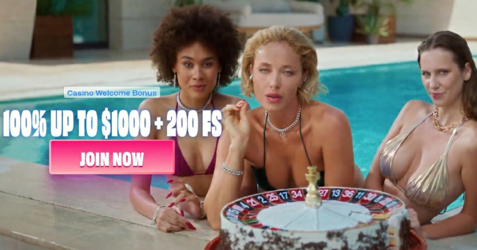 OnlySpins Casino welcome banner with bonuses for players
